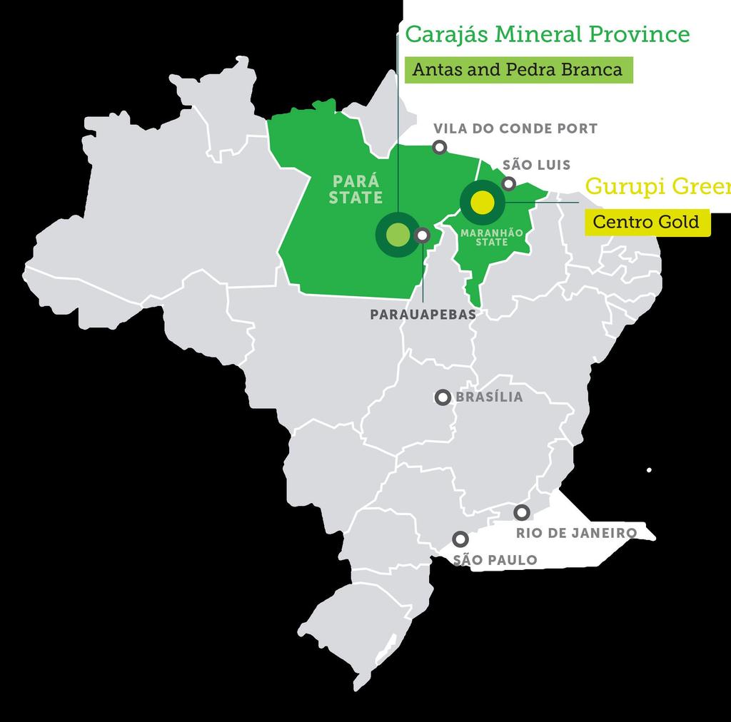 Brazil Significant potential across two premier mineral provinces CARAJÁS PROVINCE Antas, Pedra Branca, Pantera Carajás is a premier mineral-hosting province in Para State