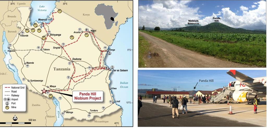 PANDA HILL NIOBIUM PROJECT The Panda Hill Niobium Project (Figure 1) is located in the Mbeya region in south western Tanzania, approximately 680km west of the capital Dar es Salaam.