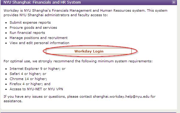 Click on Workday Login.