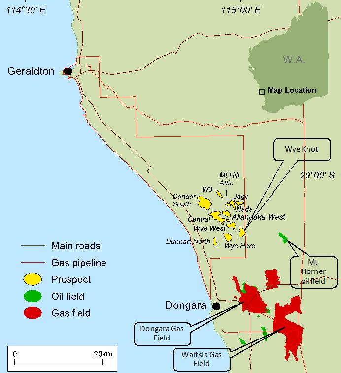 The Operator s assessment of the prospective resources targeted by Wye Knot-1 is as follows: Reservoir Triassic (Bookara & Arranoo) Gross (100%) MMbbls An oil discovery at Wye Knot-1 could be