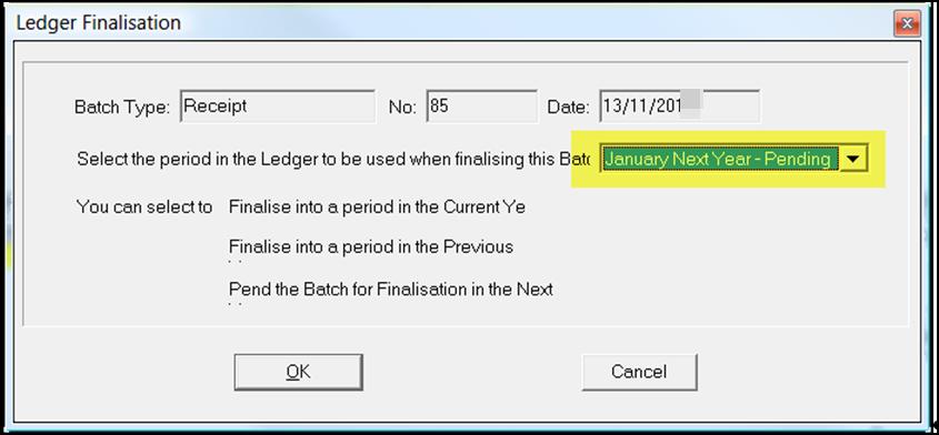 Step 26 Finalise the Debtors Accrual Batch Path: Debtors > General Ledger > Debtors Finalise the Ledger Accrual Batch created when the rollover was performed.