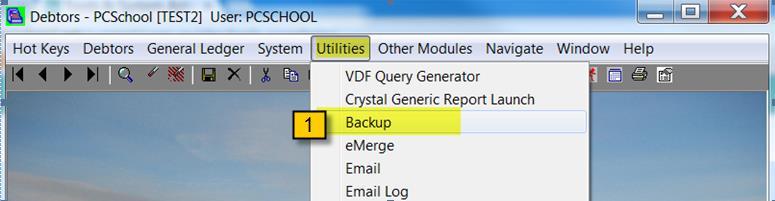 Step 5 Do a Full Backup within PCSchool Path: Utilities >Backup 1.