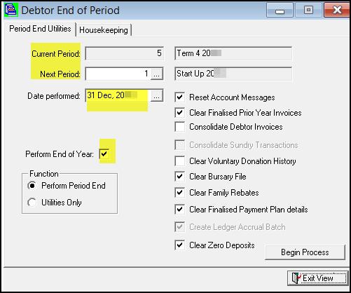 Step 7 To start the Debtor s End of Period rollover OPTIONAL - IF POSSIBLE CHANGE DATE OF YOUR PC TERMINAL TO 31 ST DECEMBER OF THE YEAR YOU ARE ROLLING FROM (NOTE: if on a Terminal server you will
