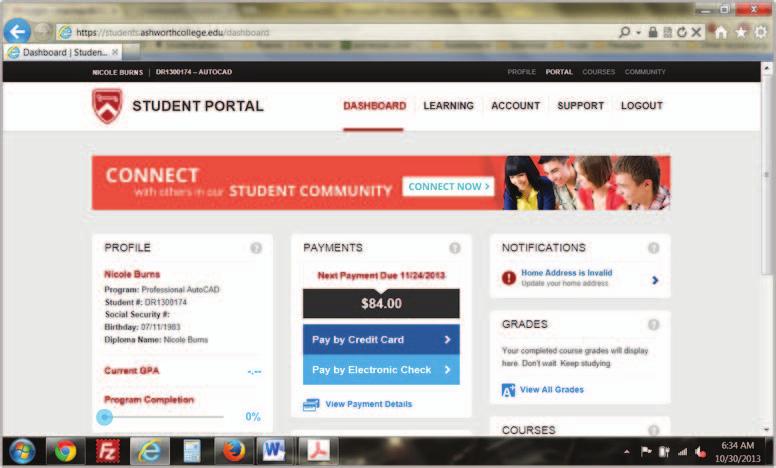 From the Student Portal page, enter your username and password (Figure 1). Then click Login.