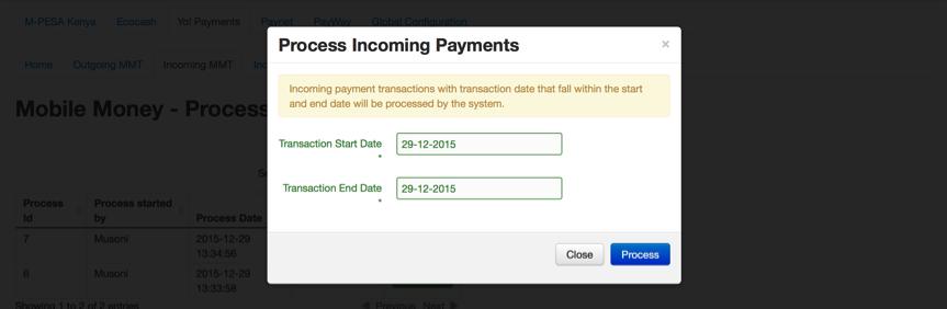 The system will then pull all payments made within your date period and allocate them to the correct client accounts based on the Yo!