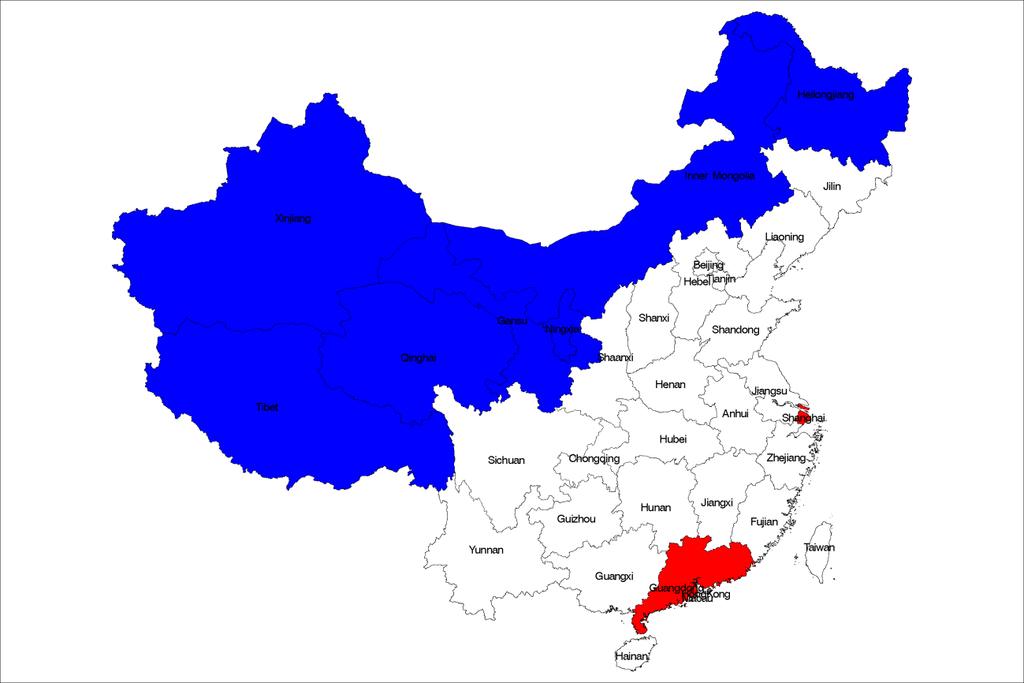 Fig.2. Province Map of China. This figure shows the China map at the provincial level.