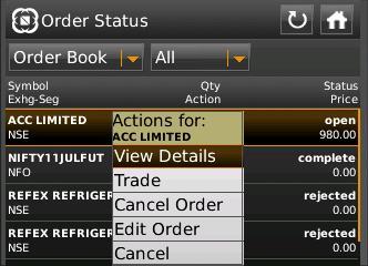 11. Order Status 11.1. Order Book o The order book lists the orders for the day and their status.