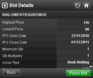 15.1.1. Bid Details On selecting Bid Details for a specific IPO scrip, the following information shall be displayed in the Bid details window: o Issue Name: The header of the screen displaying the