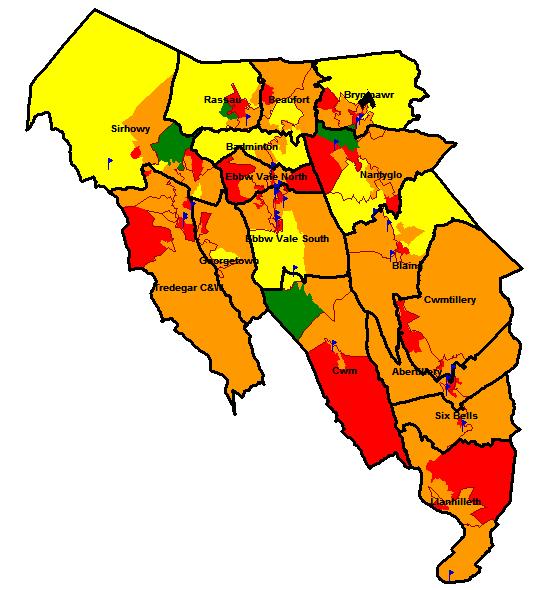Figure 16: Blaenau Gwent Output Areas by Prevalent