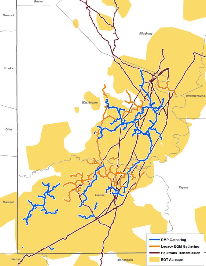Gathering System Optimization and Integration Near-term project to improve long-term capital efficiency EQM acquired Rice Midstream Partners (RMP) in July 2018 Geographic fit between EQM / RMP assets