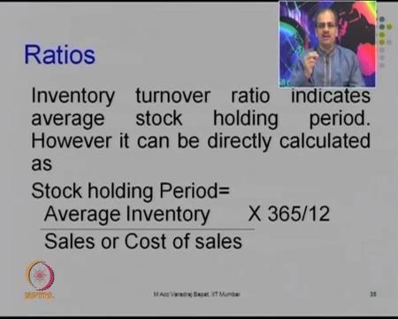 sales figure and divided it by average or closing inventory. This will tell you, how efficiently the stock is being managed.