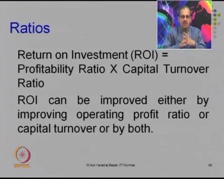 (Refer Slide Time: 15:54) There is also one more way to calculate ROI. As we are seen here, ROI is basically return upon capital employed. It can be broken down into two ratios.