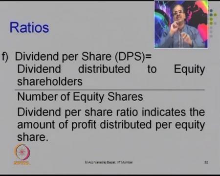 (Refer Slide Time: 19:13) Just as we have found, EPS there is also another major, that is known as DPS or Dividend Per Share, which tries