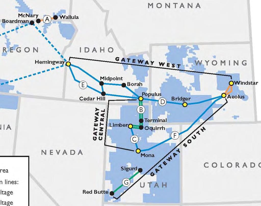 Other Gateway Segments Sigurd to Red Butte 165 miles In-service target: June 2014