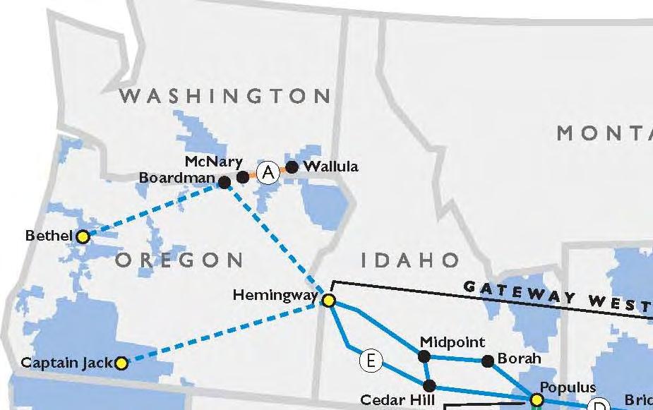 Westside Plan Wallula to McNary (portion of Segment A) In Service target: December 2011-2012 MOU signed with Idaho Power, March 2010 Joint development of