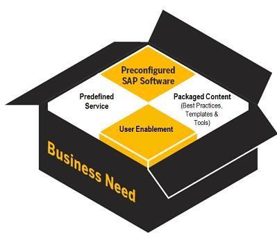 SAP and a global partner ecosystem offer Rapid Deployment Solutions to meet specific business needs Software Quickly address the most urgent business processes Content SAP best practices, templates