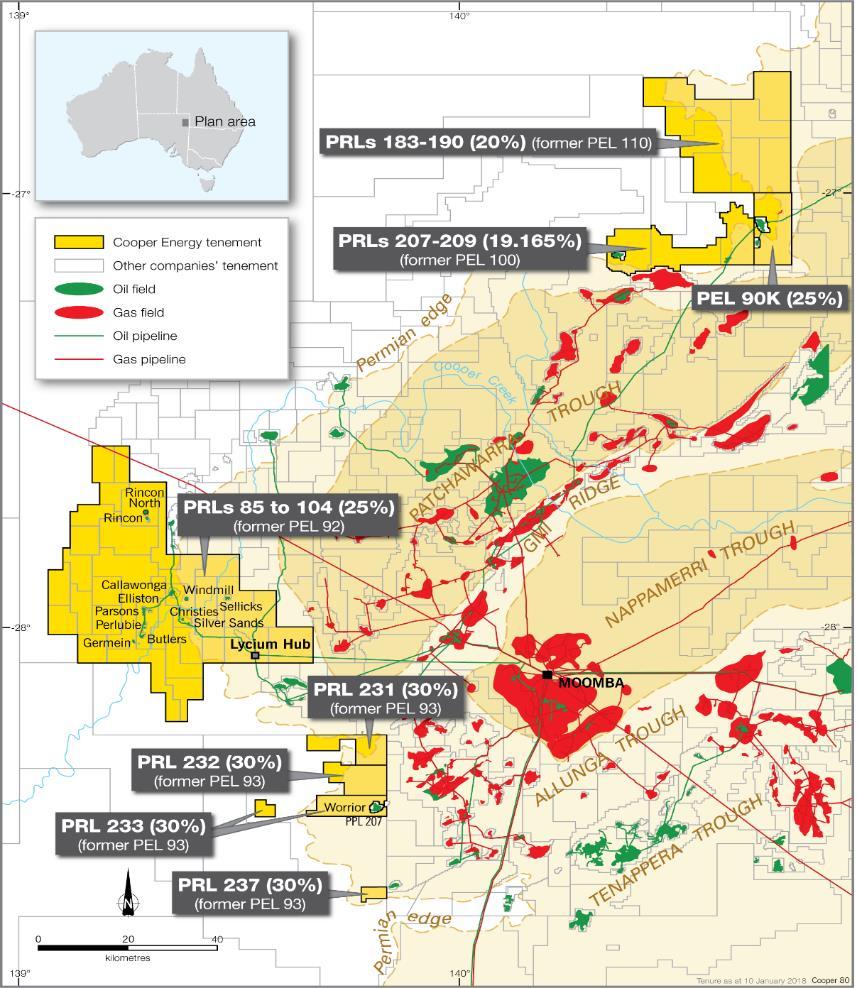 Operations: Cooper Basin Low cost, cash-generating Western Flank oil production Production H1 FY19 FY18 Crude oil MMbbl: 0.12 0.27 Cost per bbl A$ 36.19 33.