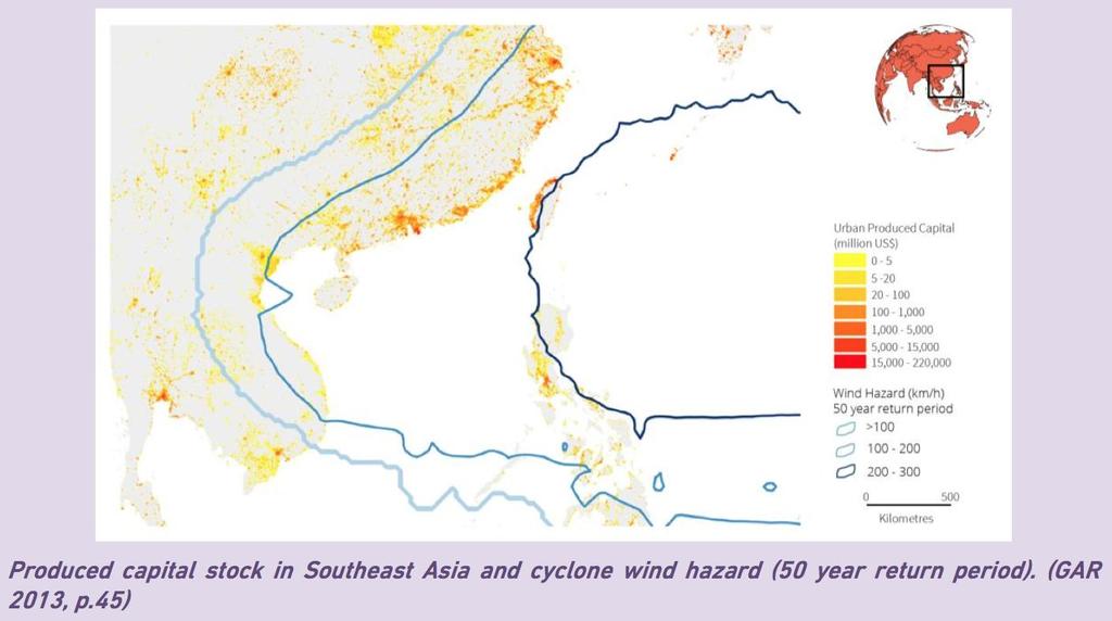 Development patterns drive increasing economic losses Exposure of urban centres in South East Asia to tropical cyclones with