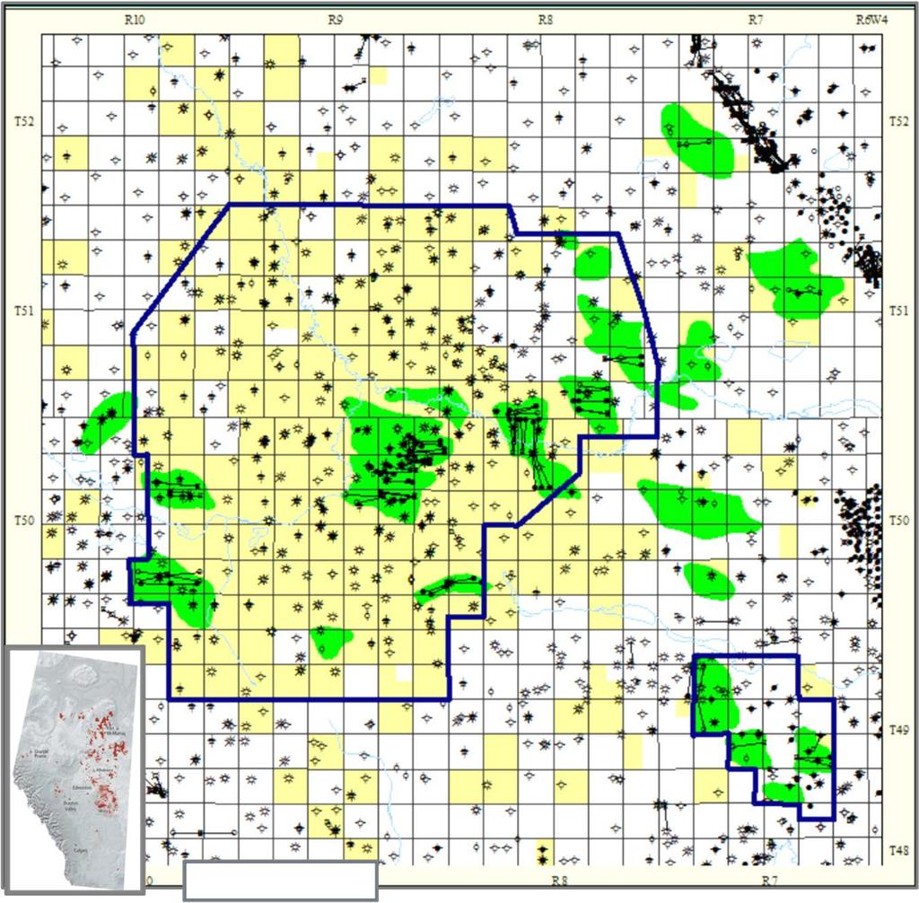 Eastern Alberta - Conventional Heavy Oil Mannville Discovered 12 Mannville pools 6 Lloyd, 5