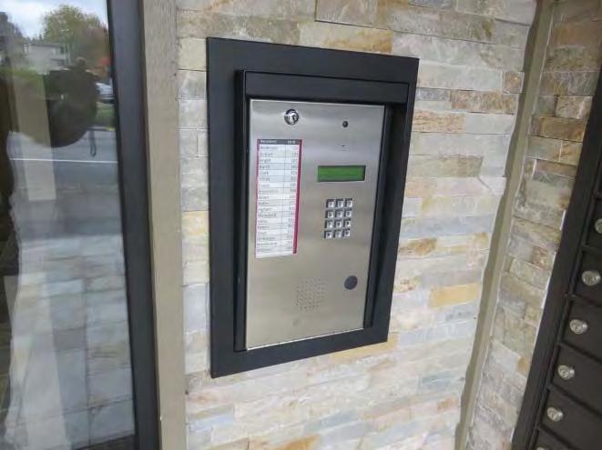 3.12 MISCELLANEOUS MECHANICAL Controlled Access System There is a controlled access system with an intercom panel at the main entrance to this building that we understand was installed in 2016.