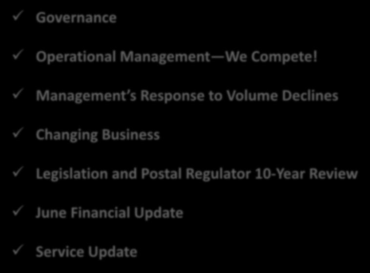 Agenda Governance Operational Management We Compete!