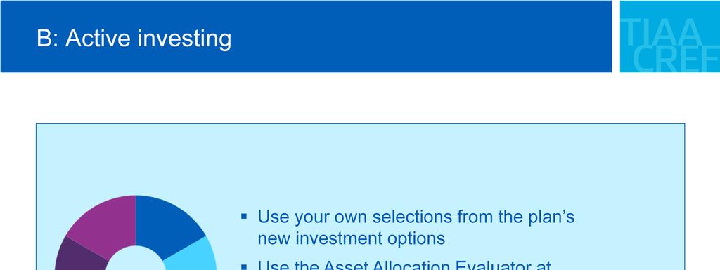 If you re comfortable choosing investments and managing your own portfolio, active investing lets you choose from