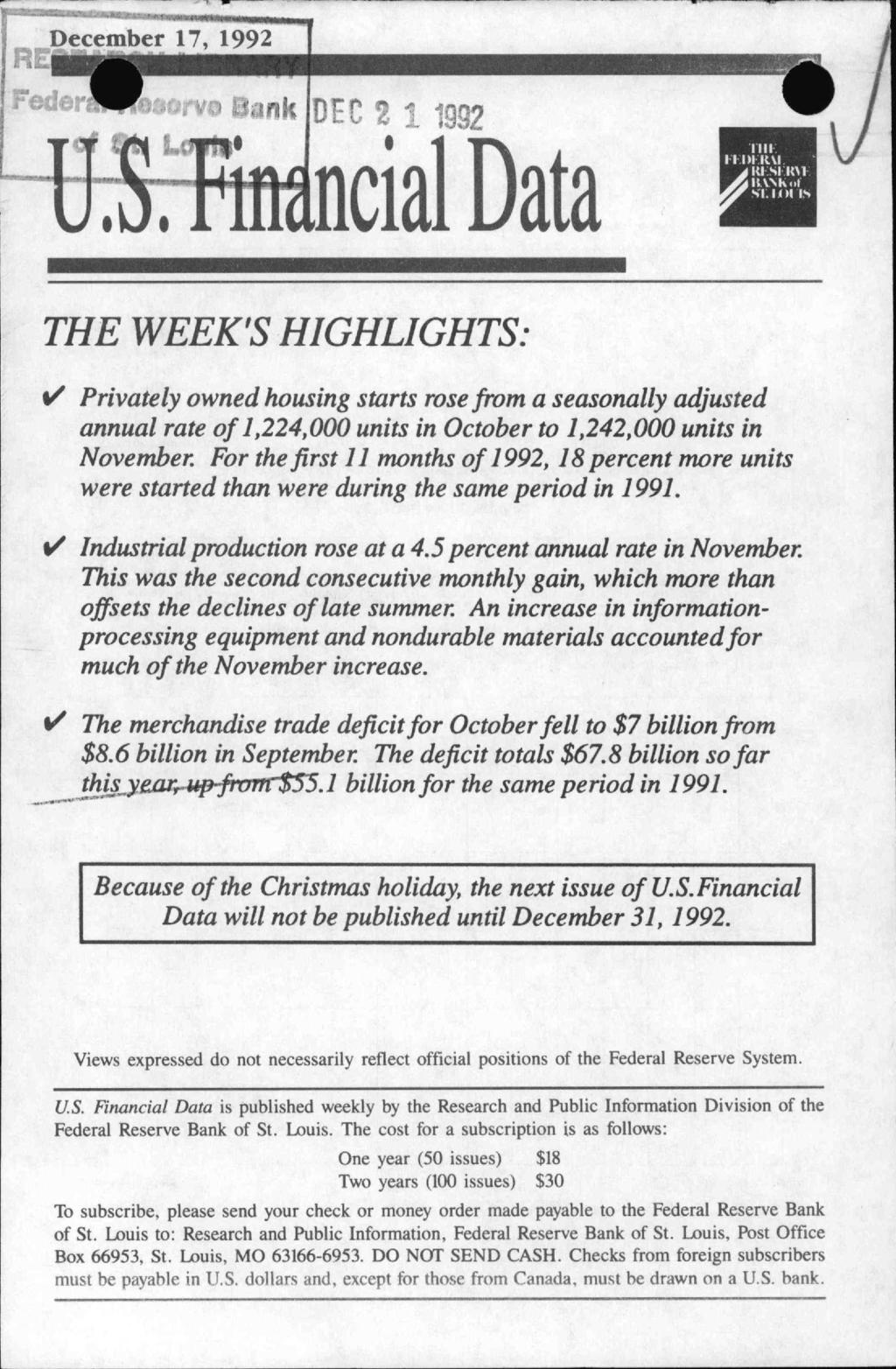 December 17, 1992 U.S.