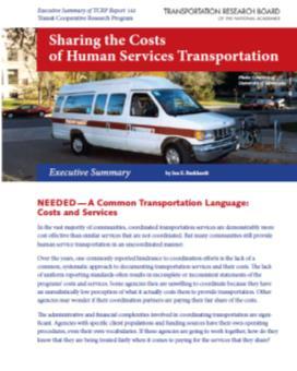 Transportation Providers TCRP Report 144 Sharing the Costs of Human Services