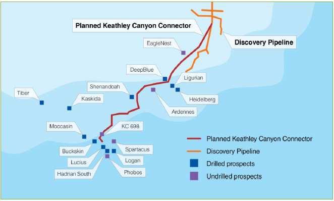 Keathley Canyon Connector Major expansion of the central Gulf of Mexico (Discovery System) Supported by long-term fee-based agreements with the Lucius and Hadrian South owners for natural gas