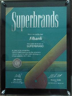 AWARDS 2017 First Investment Bank was once again recognized as the strongest brand among financial institutions in Bulgaria by the global organization Superbrands based on an independent consumer