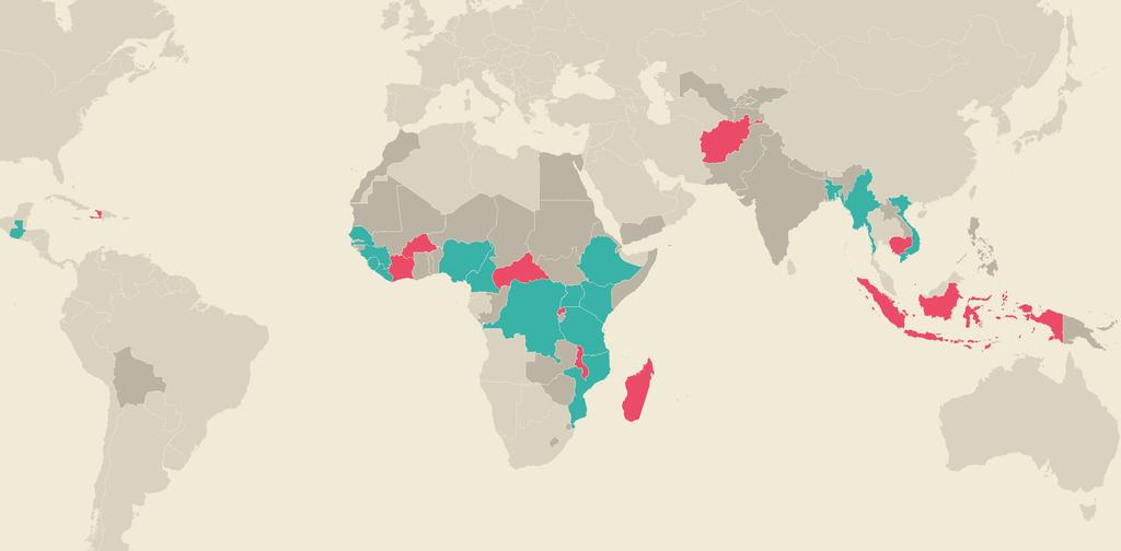 Countries leading the way DRC Afghanistan Ethiopia Burkina Faso Kenya