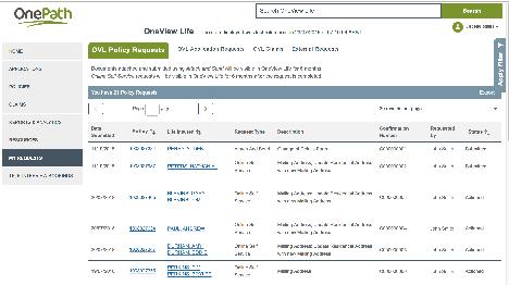 8. MY REQUESTS You can view the status of requests submitted in OneView Life (OVL) in MY REQUESTS.