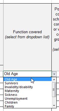 Select the Function covered by the benefit (Please disaggregate the information to be as detailed as possible, by specifying a function