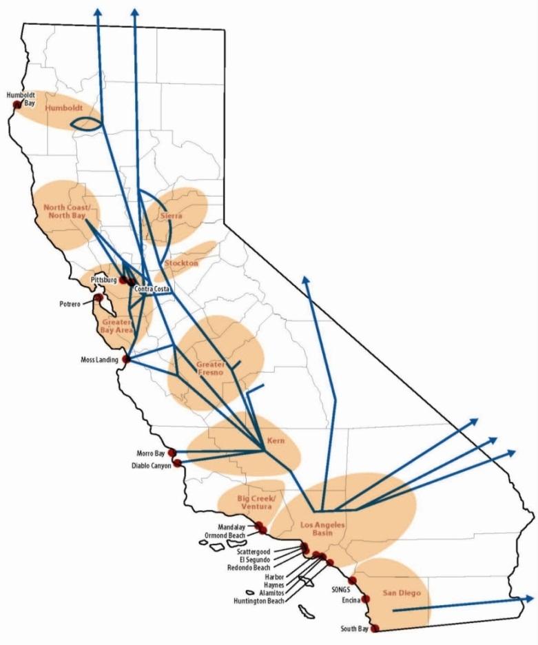 SCE System Reliability CA Once Through Cooling Policy Legend Coastal Power Plants Local Reliability Areas (generalized) California Transmission System (partial, generalized) Short-term SONGS closure