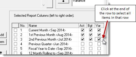 19 (Figure 2.12) Report columns will display in the order listed in the No.