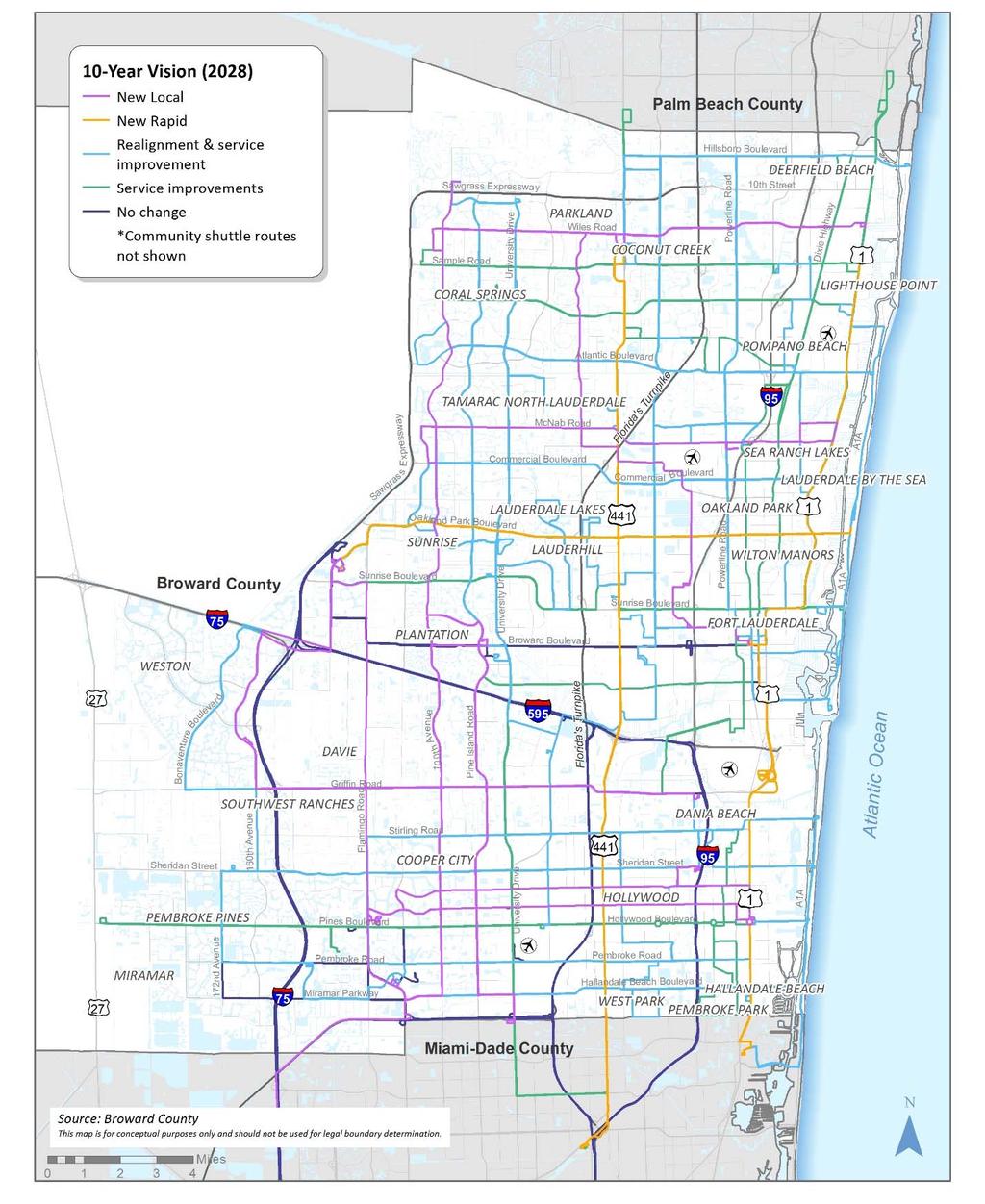 Map 2: 10 Year Vision Plan (2028) Network BCT
