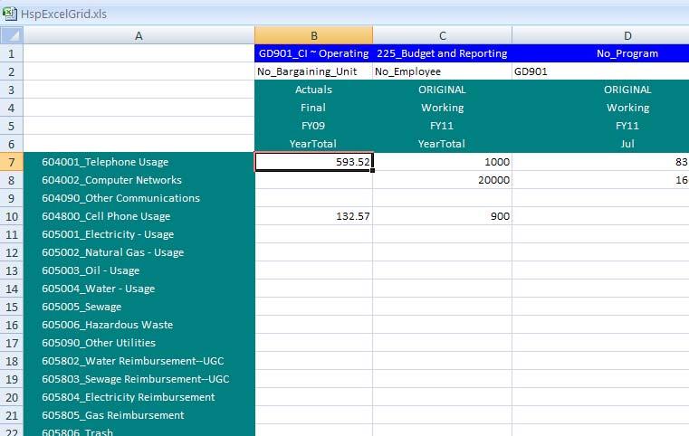Entering Data Basics Export your Data Form You can export your web form to excel and work on your numbers offline: Click on Tools > Export as Spreadsheet Save the downloaded file Note: You cannot