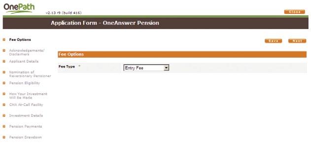 Pension Products Selecting a fee structure 1. Select a fee structure. 2.