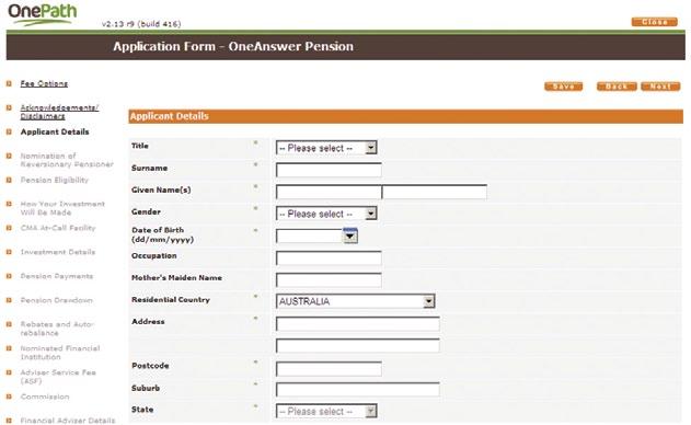 Entering client details 1. Enter your client s details into the fields provided. 2. Click on Next.