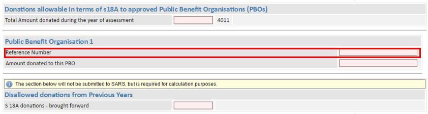 Retirement contributions PBO Donations Income Protection Insurance Contributions (4018) field has been removed from this section and a deduction no longer permitted in the Tax Calculation.