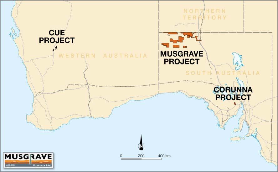 Introduction Musgrave Minerals Ltd (ASX: MGV) ( Musgrave or the Company ) is an Australian resources company focused on gold and base metal exploration and development at the Cue Project in the