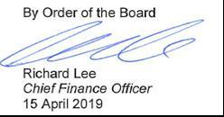 DIRECTORS CERTIFICATE Legal and General Assurance (Pensions Management) Limited Financial year ended 31 December 2018 The Directors acknowledge their responsibility for the proper preparation of the