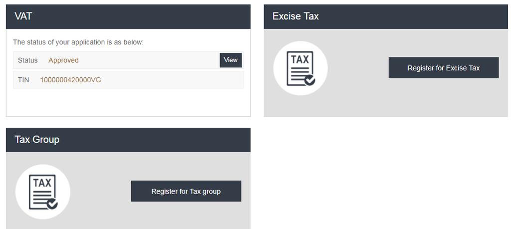 Please select the Yes button for the field Are you also applying to create or join a Tax Group? Complete the VAT registration form and submit it.