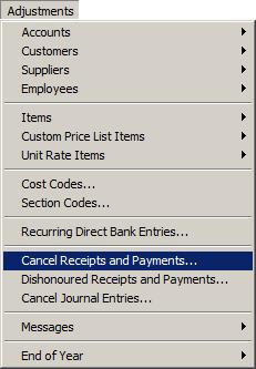 8.3 Cancel and Edit Receipts and Payments Any errors made during receipt and payment entries can be fixed by cancelling the receipt or payment and re-entering the correct details.