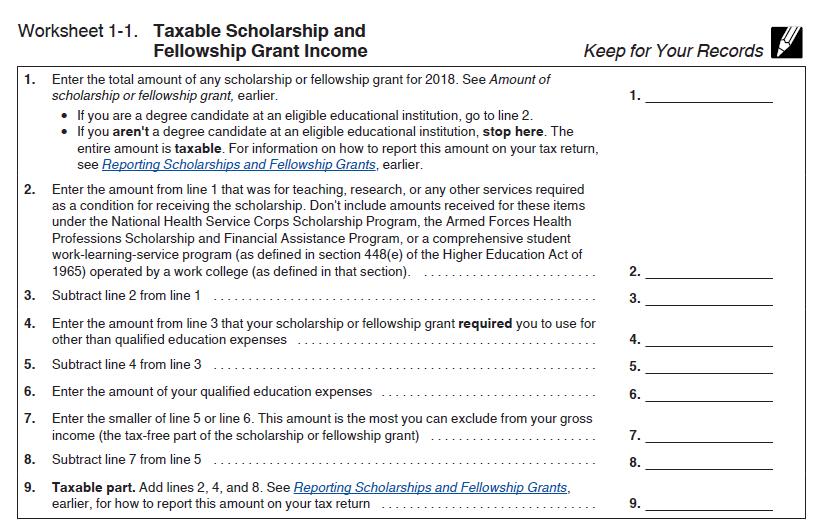 Determine Amount of Taxable Scholarships & Fellowships Methods to Assist in Determining Amount of Taxable Scholarships & Fellowships: 1.