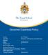The Royal School. Governor Expenses Policy. Director of Finance and Services