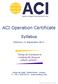 ACI Operation Certificate