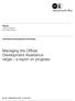 Managing the Official Development Assistance target a report on progress