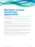 Maritime Labour Certificate Application