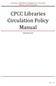 CPCC Libraries Circulation Policy Manual